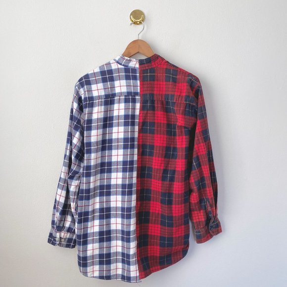 Reworked Half & Half Spliced Oversized Flannel - Picture 5 of 5
